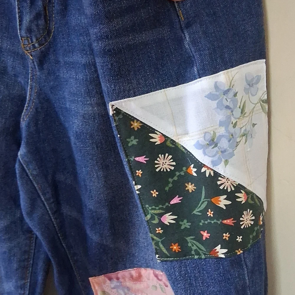 Patchwork Denim Barrel Leg Jeans - Picture 8 of 12